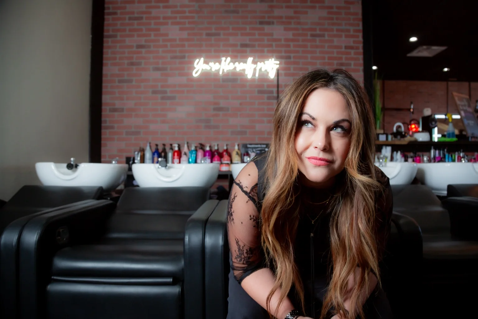 Lauren Nicole inside Fort Worth Hair and Co.